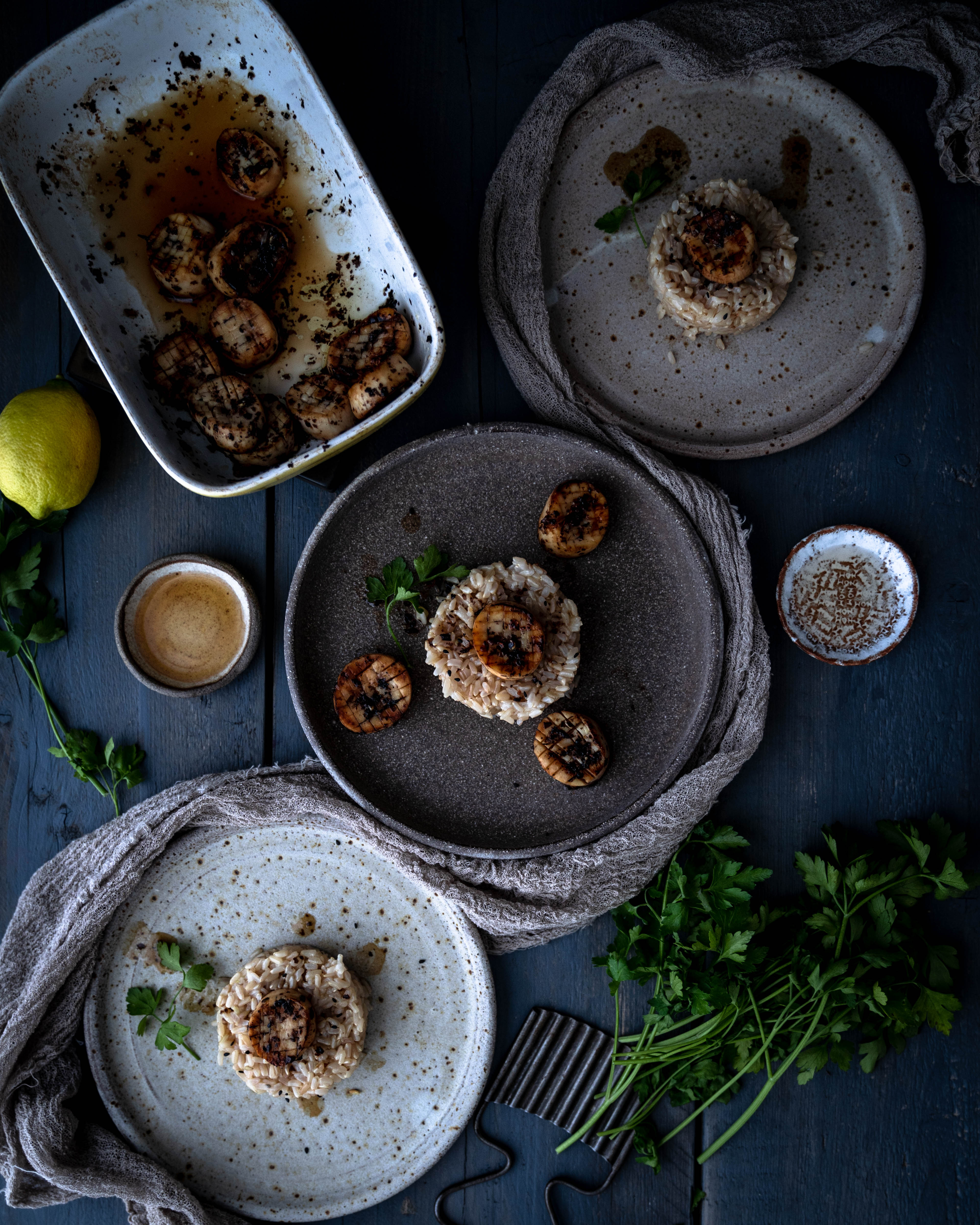 Pan Fried King Oyster Mushroom Flatlay - EthiVegan by Edward Daniel